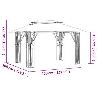 VidaXL Pavillon stahl  