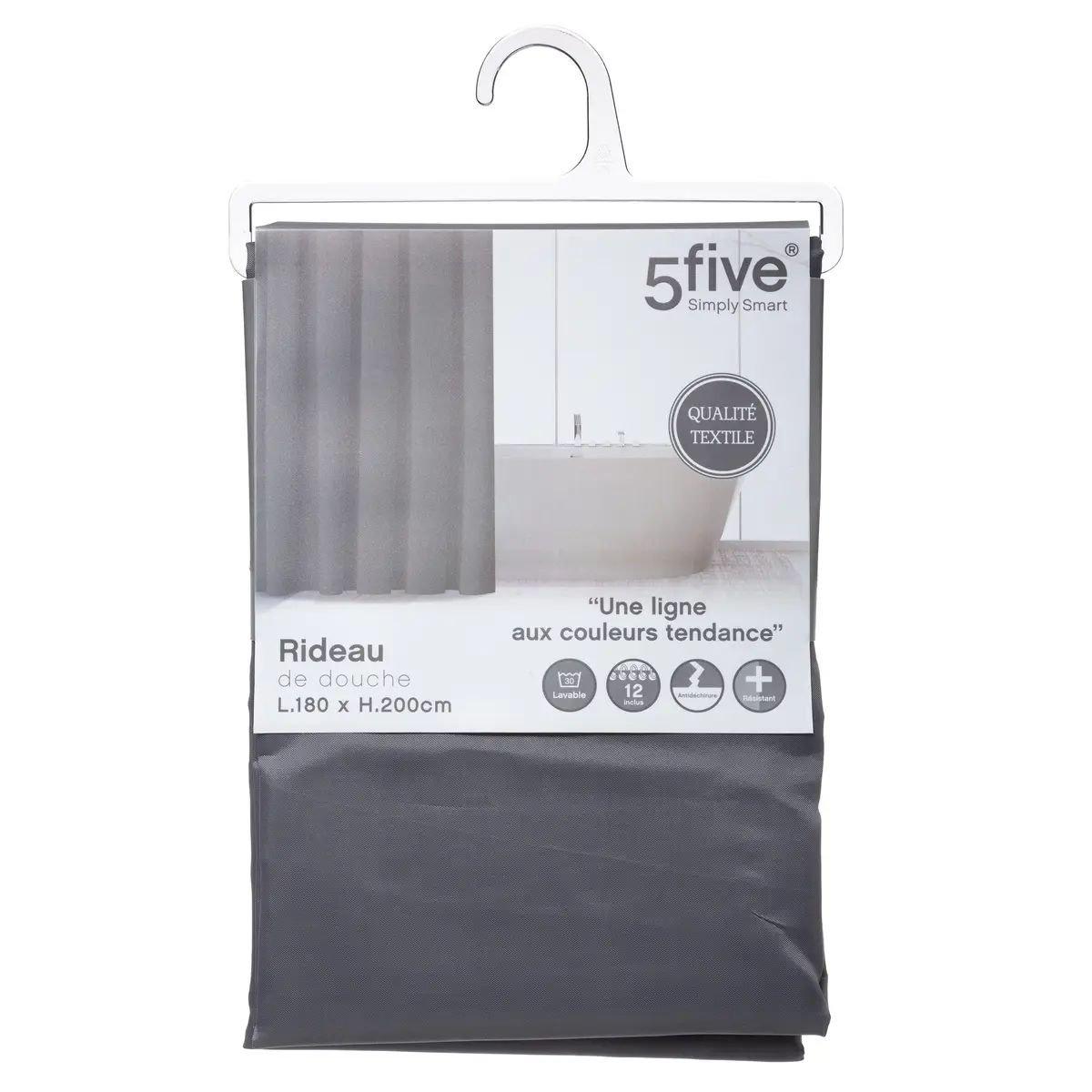 5five Duschvorhang – Polyester – Grau  