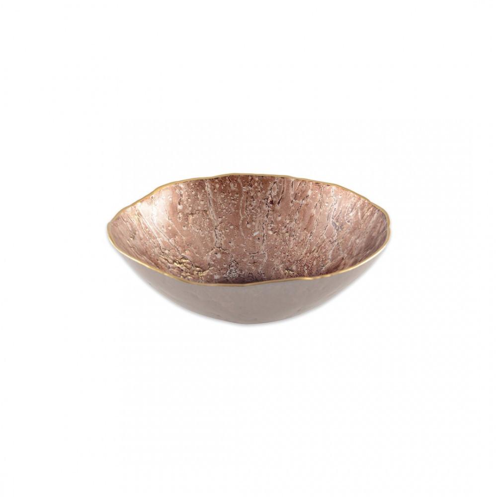 Image of BRAUNE SCHÜSSEL MIT GOLDRAND 20CM BRAUNE SCHÜSSEL MIT GOLDRAND 20CM