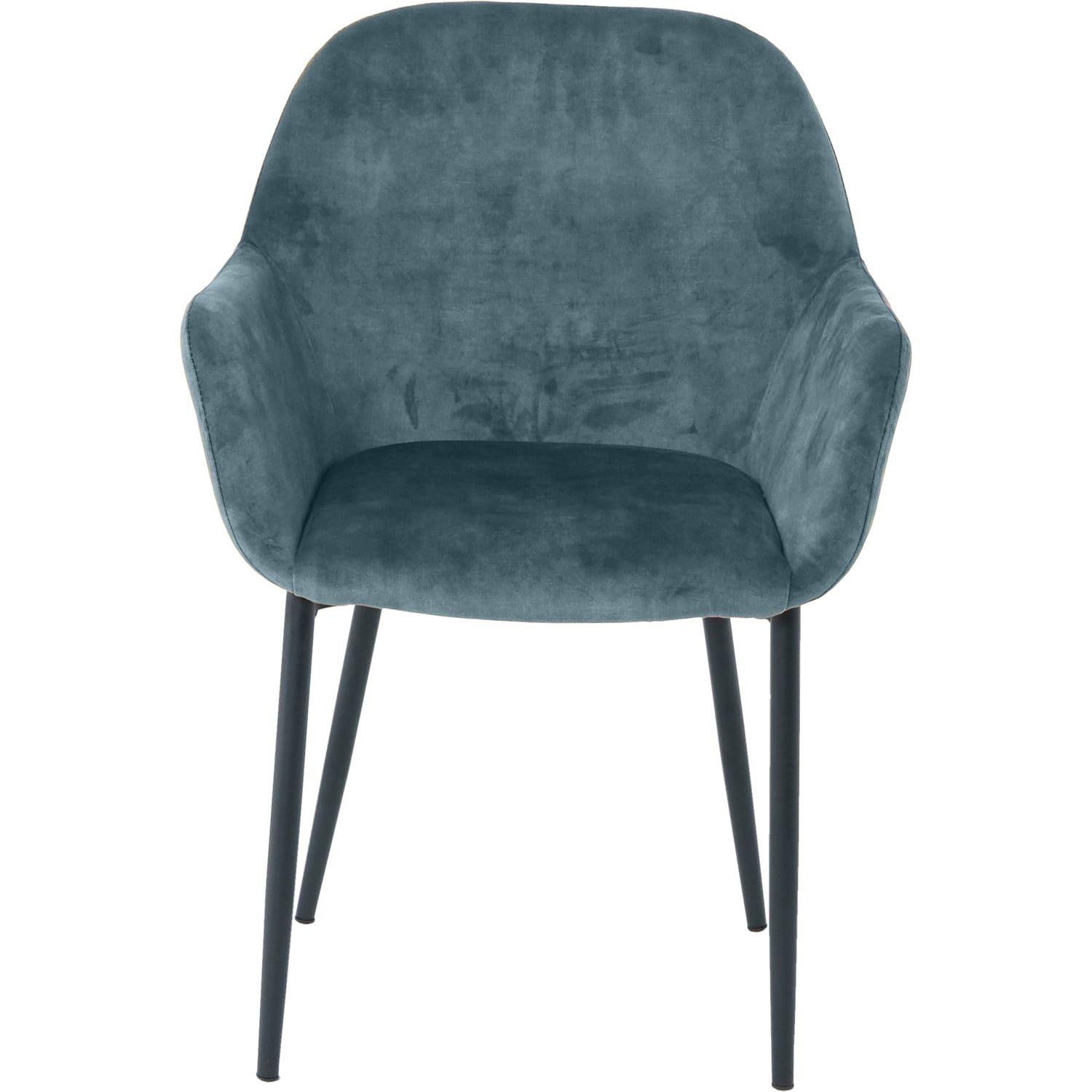 mutoni Chaise de salle à manger avec accoudoirs Nibro bleu (lot de 2)  