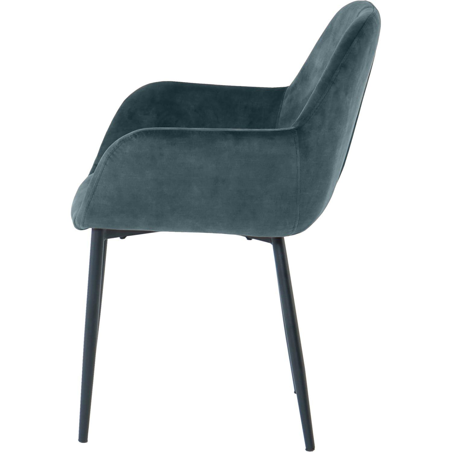 mutoni Chaise de salle à manger avec accoudoirs Nibro bleu (lot de 2)  