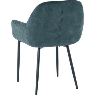 mutoni Chaise de salle à manger avec accoudoirs Nibro bleu (lot de 2)  