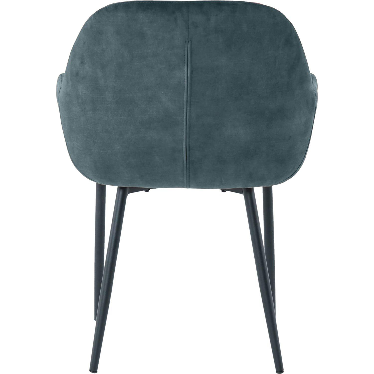 mutoni Chaise de salle à manger avec accoudoirs Nibro bleu (lot de 2)  