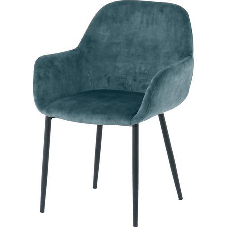 mutoni Chaise de salle à manger avec accoudoirs Nibro bleu (lot de 2)  