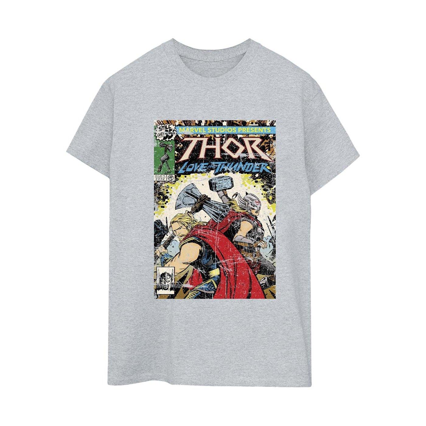 Image of Thor Love And Thunder Vintage Poster Tshirt Damen Grau 3XL