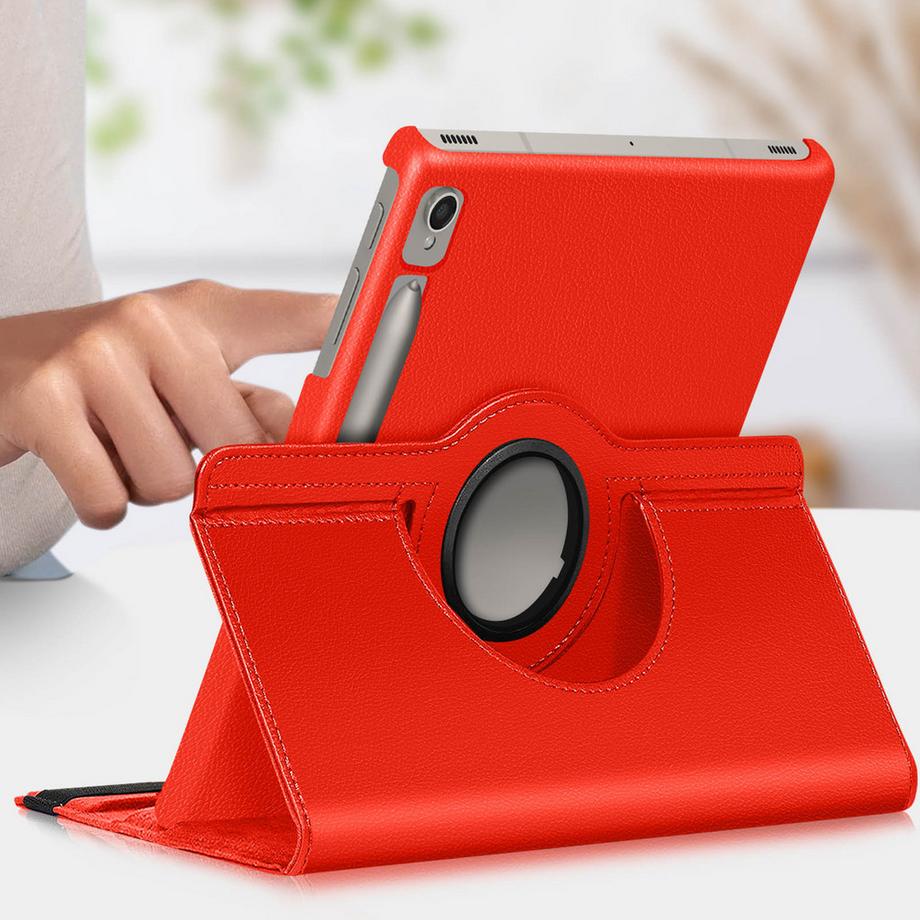 Avizar  Etui Samsung Tab S9 Clapet Support rouge 