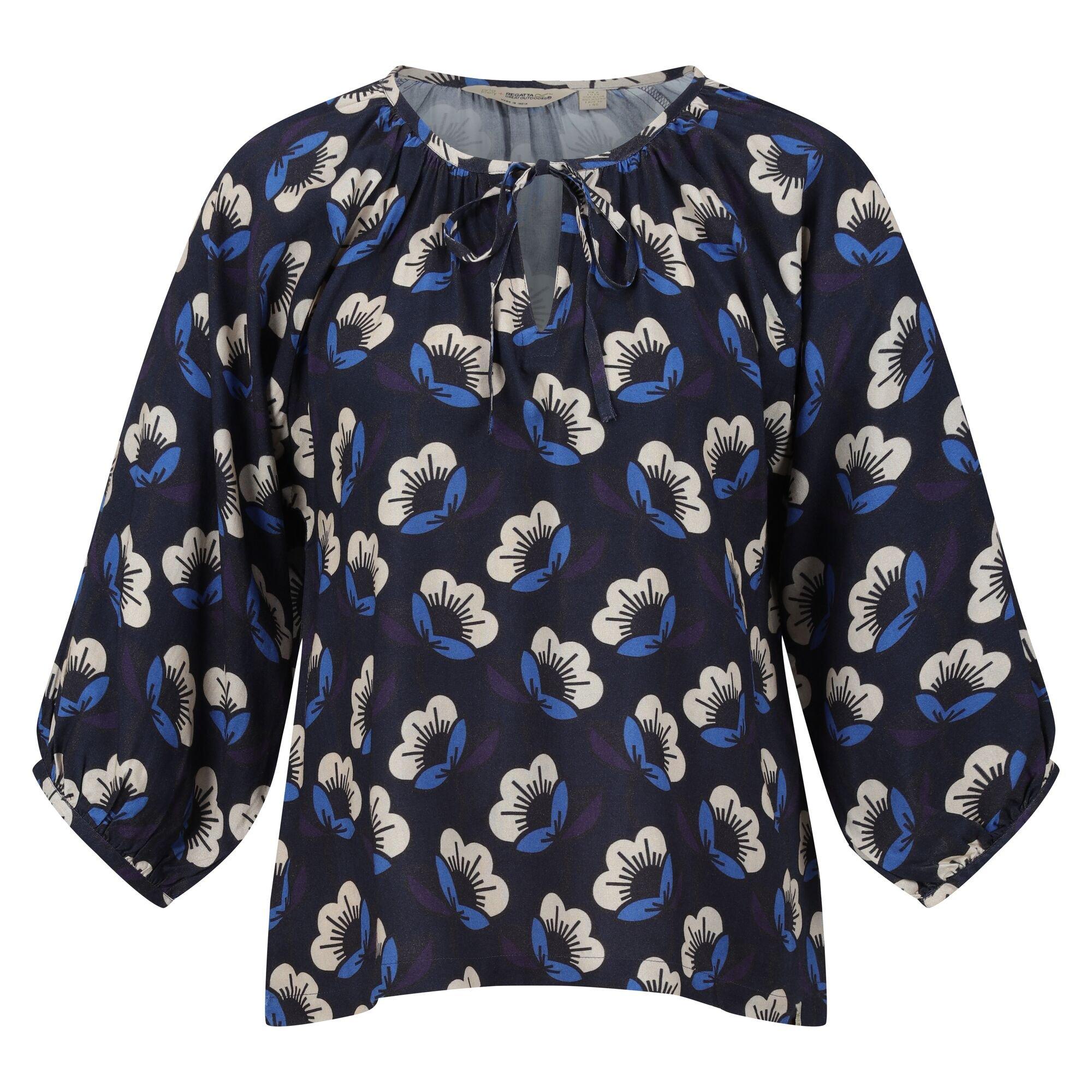 Image of Orla Kiely Bluse Krawattenkragen Damen Marine 36