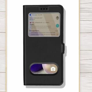 Avizar  Doppelfenster Cover Samsung A72 Schwarz 