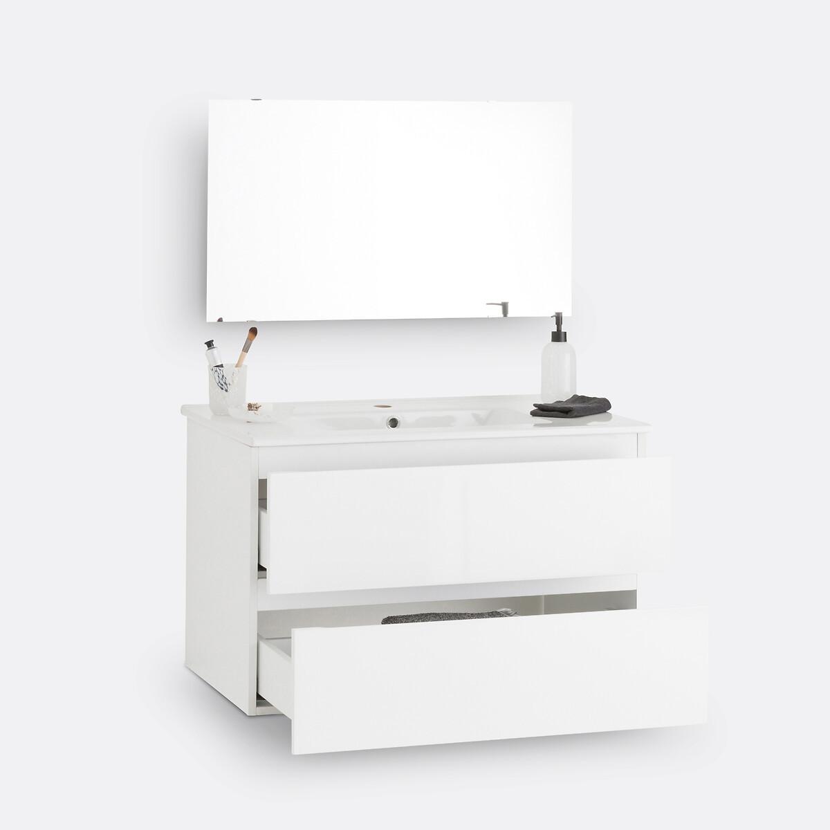 SO'HOME Meuble sous vasque suspendu + miroir L80 cm  