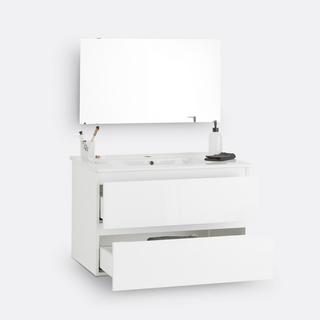 SO'HOME Meuble sous vasque suspendu + miroir L80 cm  