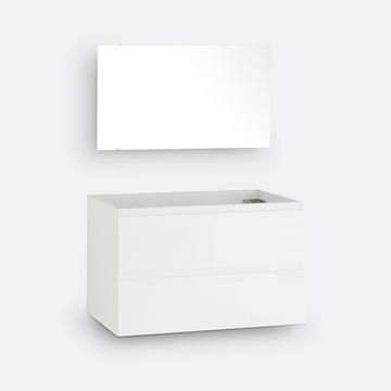 Meuble sous vasque suspendu + miroir L80 cm