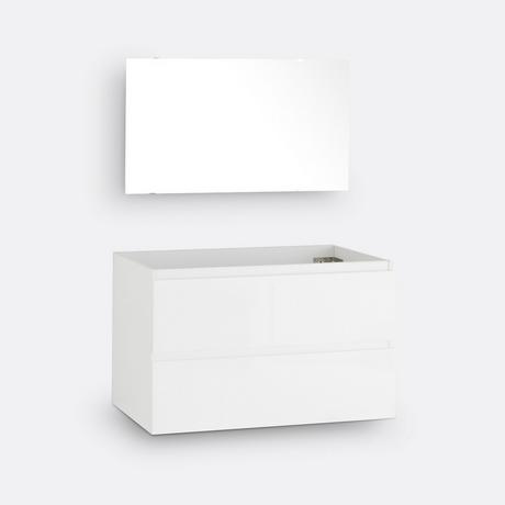 SO'HOME Meuble sous vasque suspendu + miroir L80 cm  
