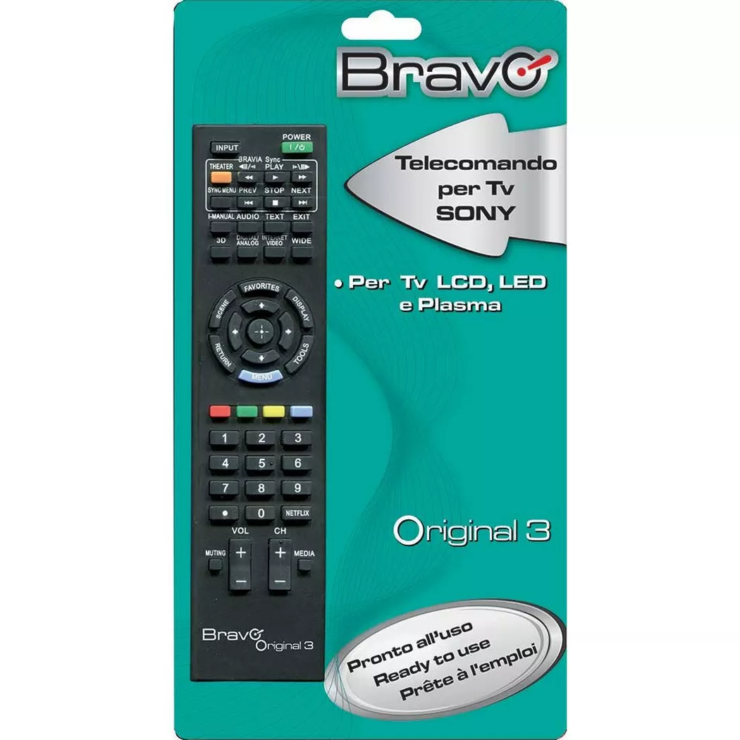 BRAVO -  Original 3 Fernbedienung IR Wireless TV Drucktasten, Schwarz