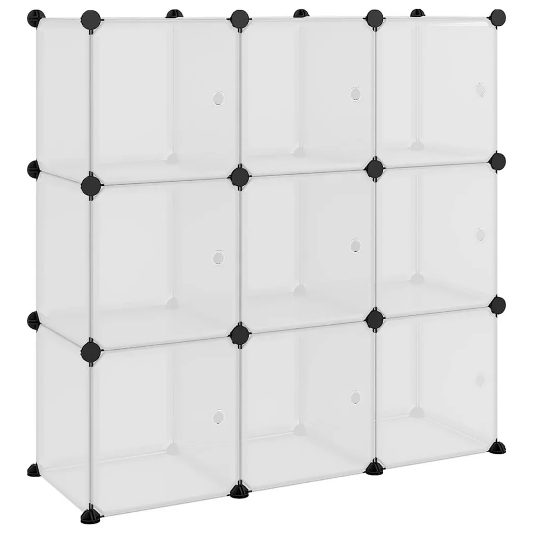 Vidaxl - Cubes de rangement 9 pcs avec portes Transparent pp