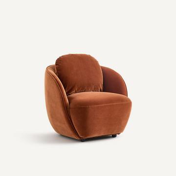 Fauteuil boule velours