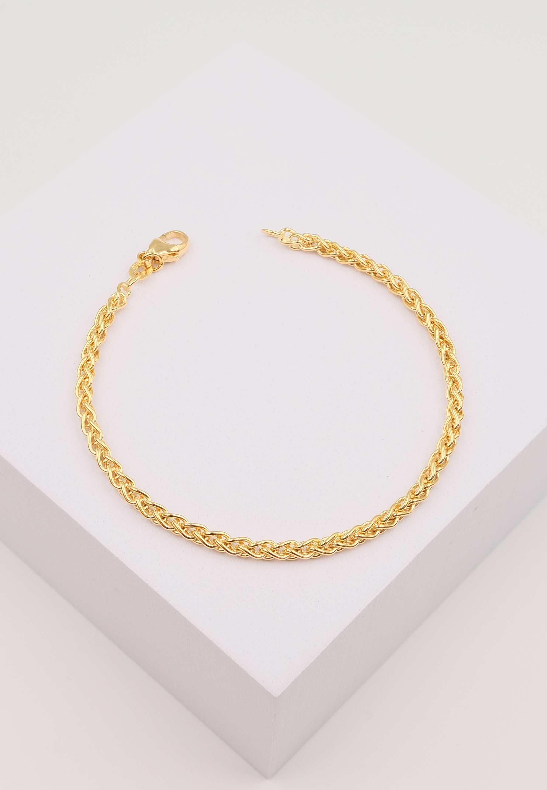 MUAU Schmuck  Bracelet Zopf Gelbgold 750, 19cm, 3.3mm 