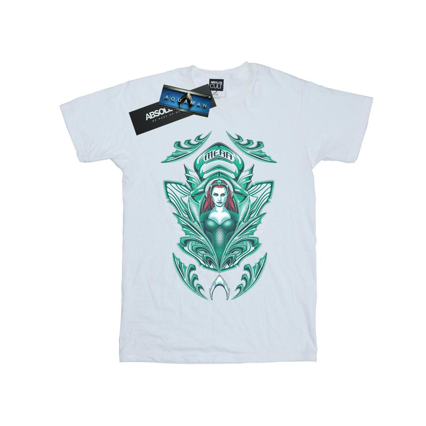 Image of Aquaman Mera Crest Tshirt Mädchen Weiss 128