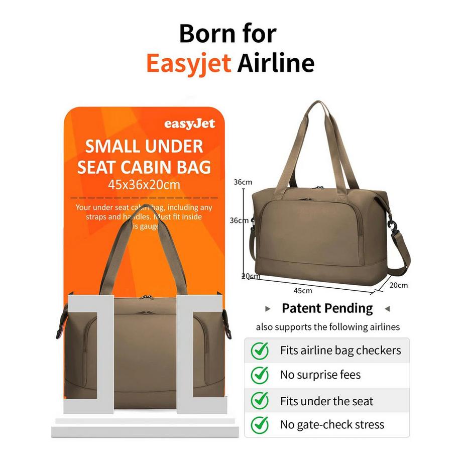 Only-bags.store Faltbare Reisetasche Untersitz Handgepäck  