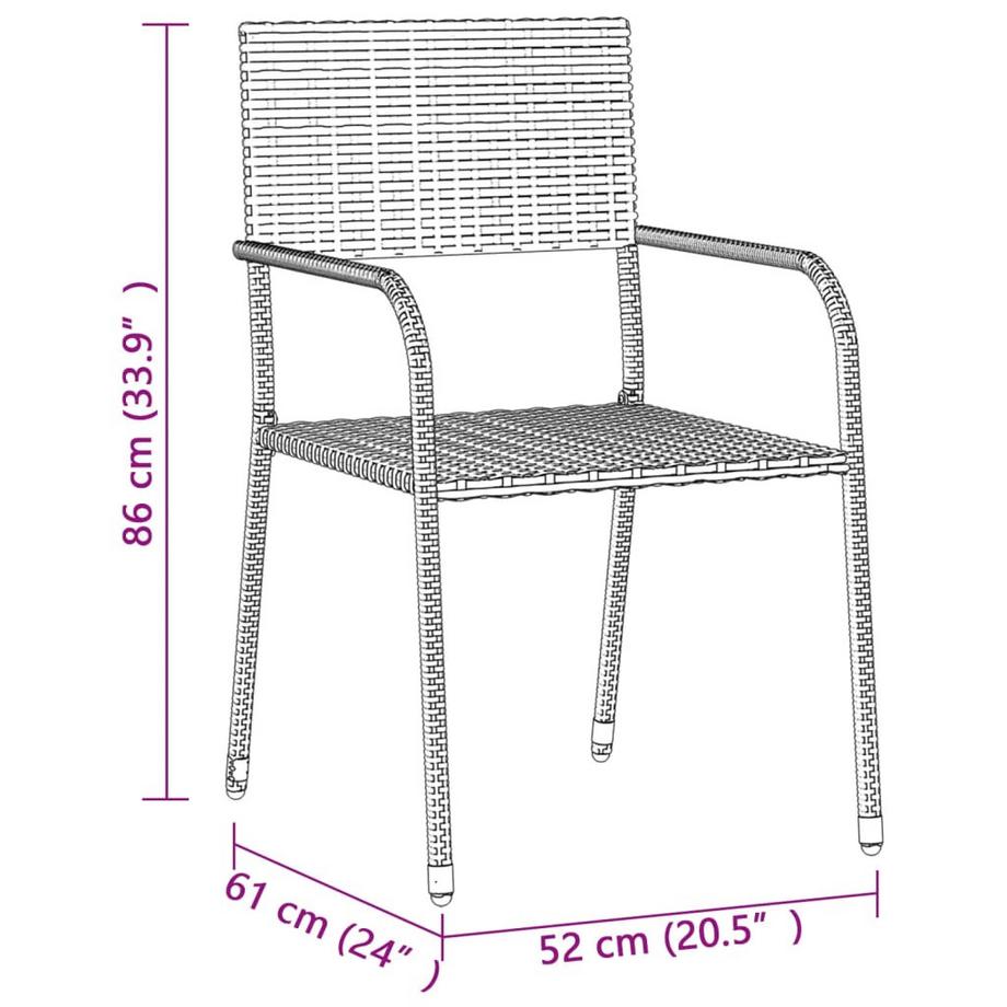 VidaXL set da pranzo da giardino Polirattan  