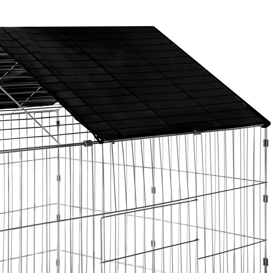 Tectake  Freilaufgehege für Kaninchen  aus 12 Gitterelementen mit Sonnenschutz 