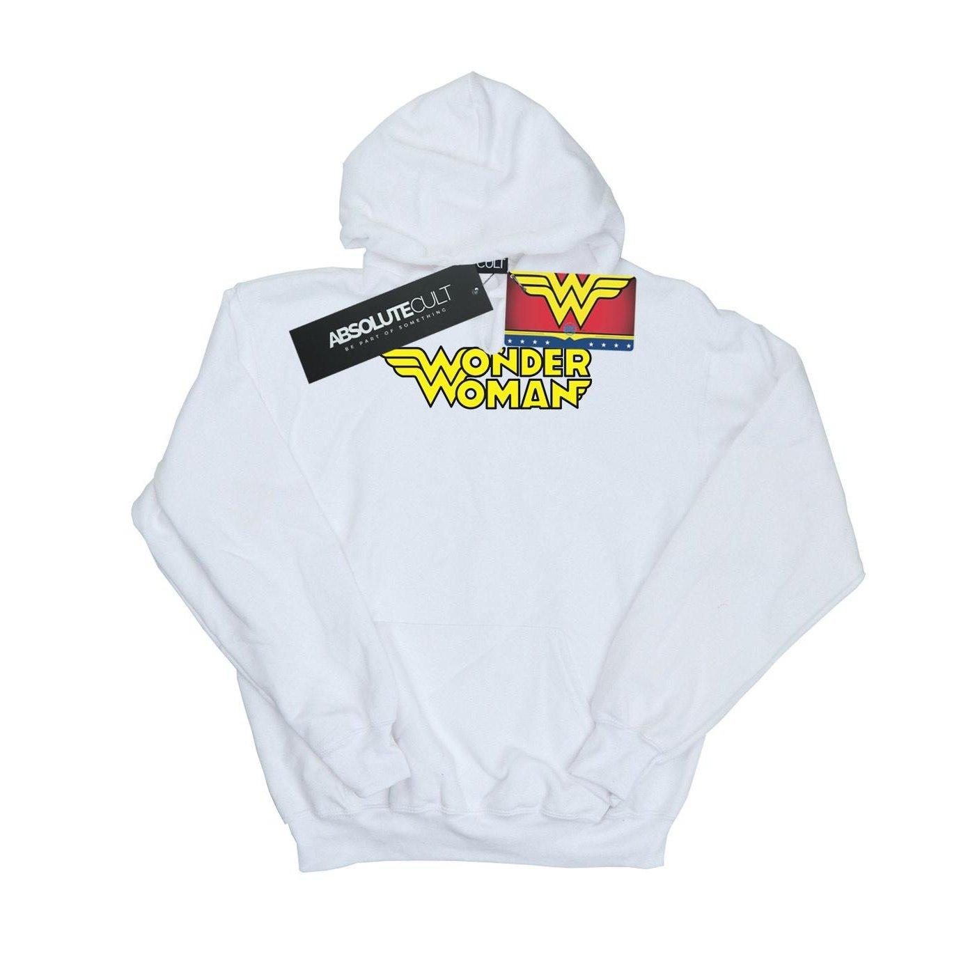 Image of Wonder Woman Winged Logo Kapuzenpullover Jungen Weiss 140/146