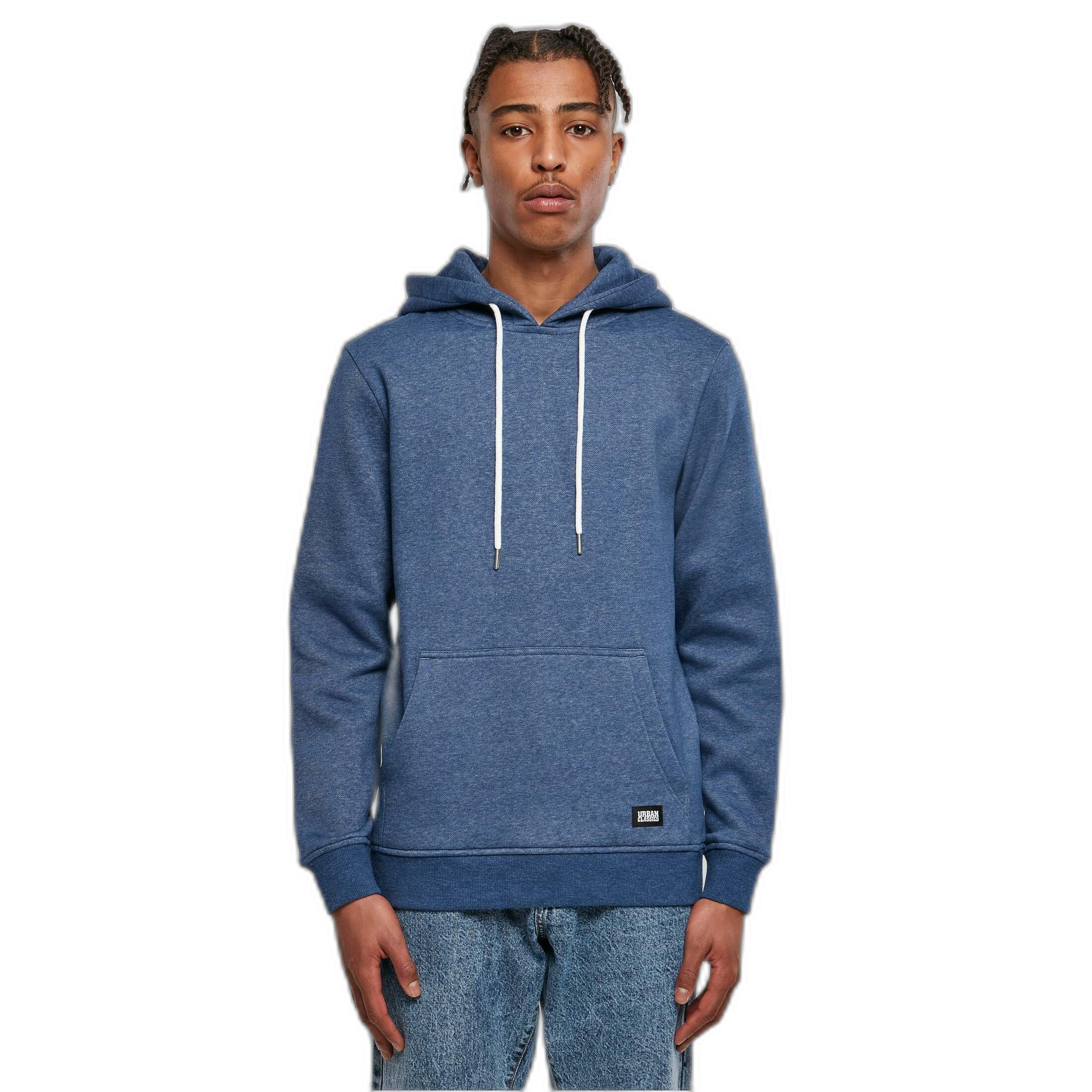 URBAN CLASSICS Basic Melange Kapuzenpullover  