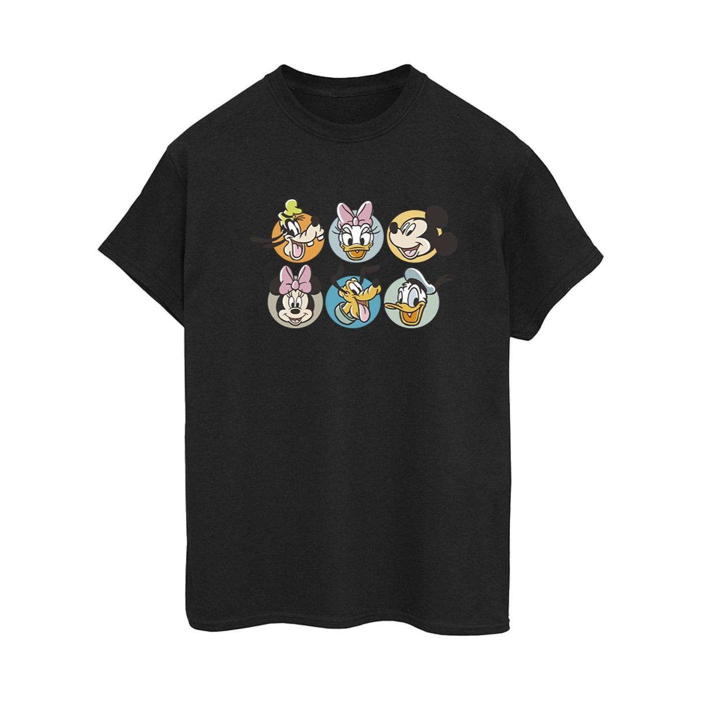 Image of Mickey Mouse And Friends Faces Tshirt Damen Schwarz 3XL