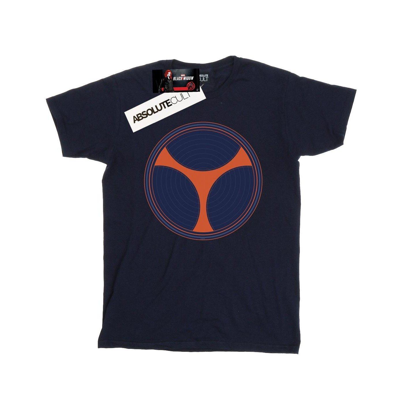 Image of Black Widow Movie Taskmaster Distressed Shield Tshirt Herren Marine L
