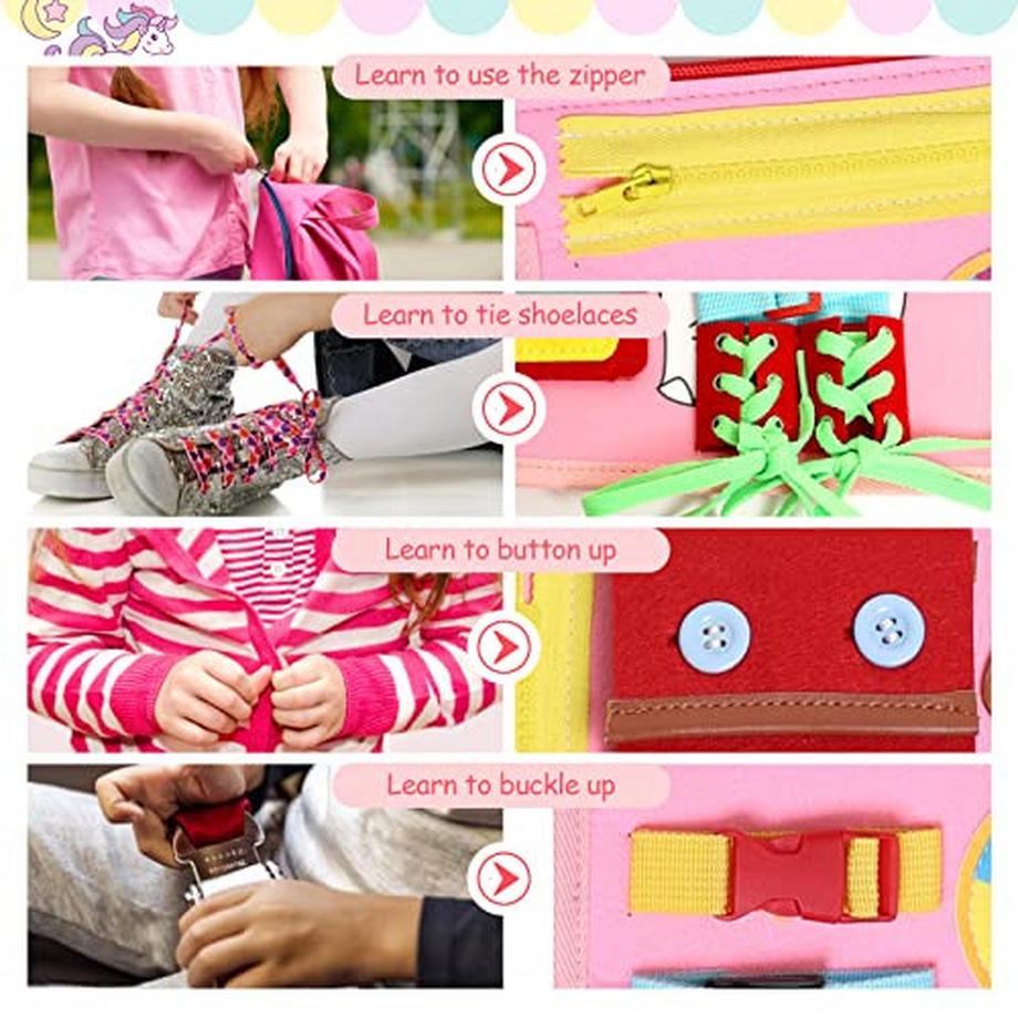 Activity-board  Tableau d'activité, tableau d'activité pour enfants, jouet d'apprentissage précoce pour la motricité fine des tout-petits, tableau d'apprentissage de la vie de base pour l'habillage, tableau de motricité 