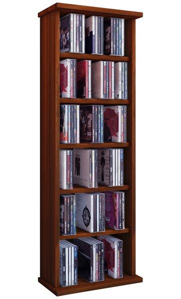 VCM CD Regal Holz | CD Regal mit Platz für 150 CDs oder 65 DVDs oder 36-Videos | Maße: H. 92 x B. 31 x T. 18 cm | elegantes DVD Regal stehend | Blu ray  