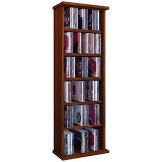 VCM CD Regal Holz Vostan | platzsparender CD Schrank für 102 CDs oder 36 DVDs | Maße: H. 92 x B. 31 x T. 18 cm | elegantes DVD Regal stehend | Blu ray  