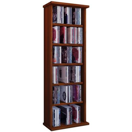 VCM CD Regal Holz | CD Regal mit Platz für 150 CDs oder 65 DVDs oder 36-Videos | Maße: H. 92 x B. 31 x T. 18 cm | elegantes DVD Regal stehend | Blu ray  