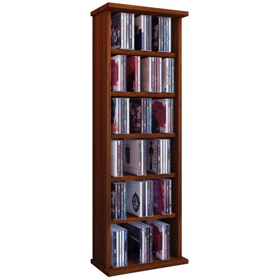 VCM CD Regal Holz | CD Regal mit Platz für 150 CDs oder 65 DVDs oder 36-Videos | Maße: H. 92 x B. 31 x T. 18 cm | elegantes DVD Regal stehend | Blu ray  