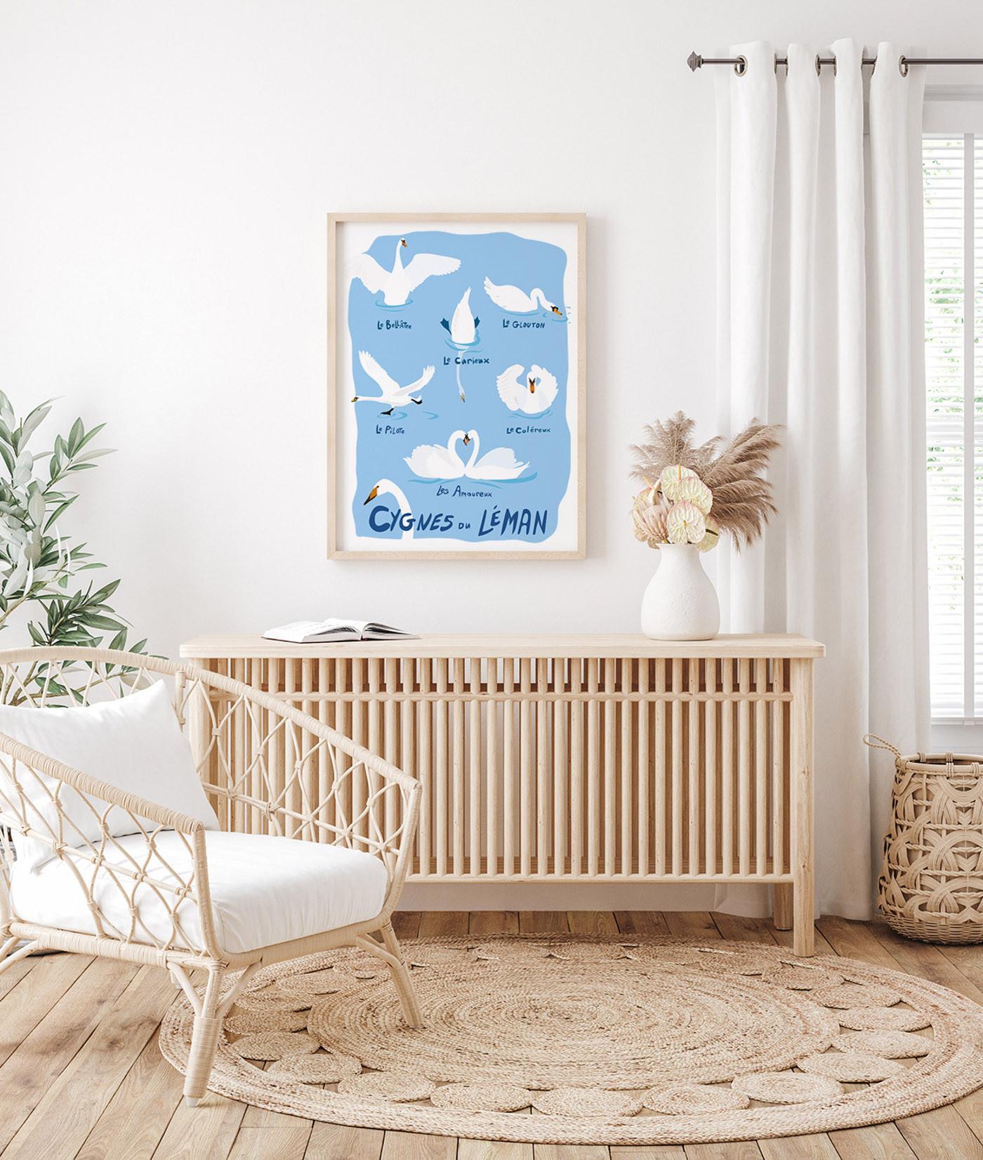 La-Jonx Cygnes du Léman - Poster  