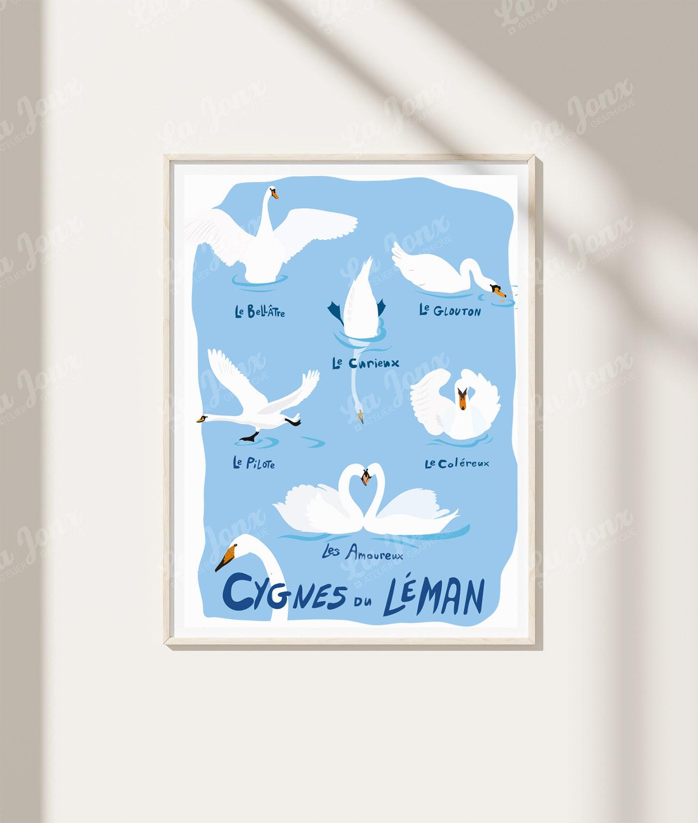 La-Jonx Cygnes du Léman - Poster  