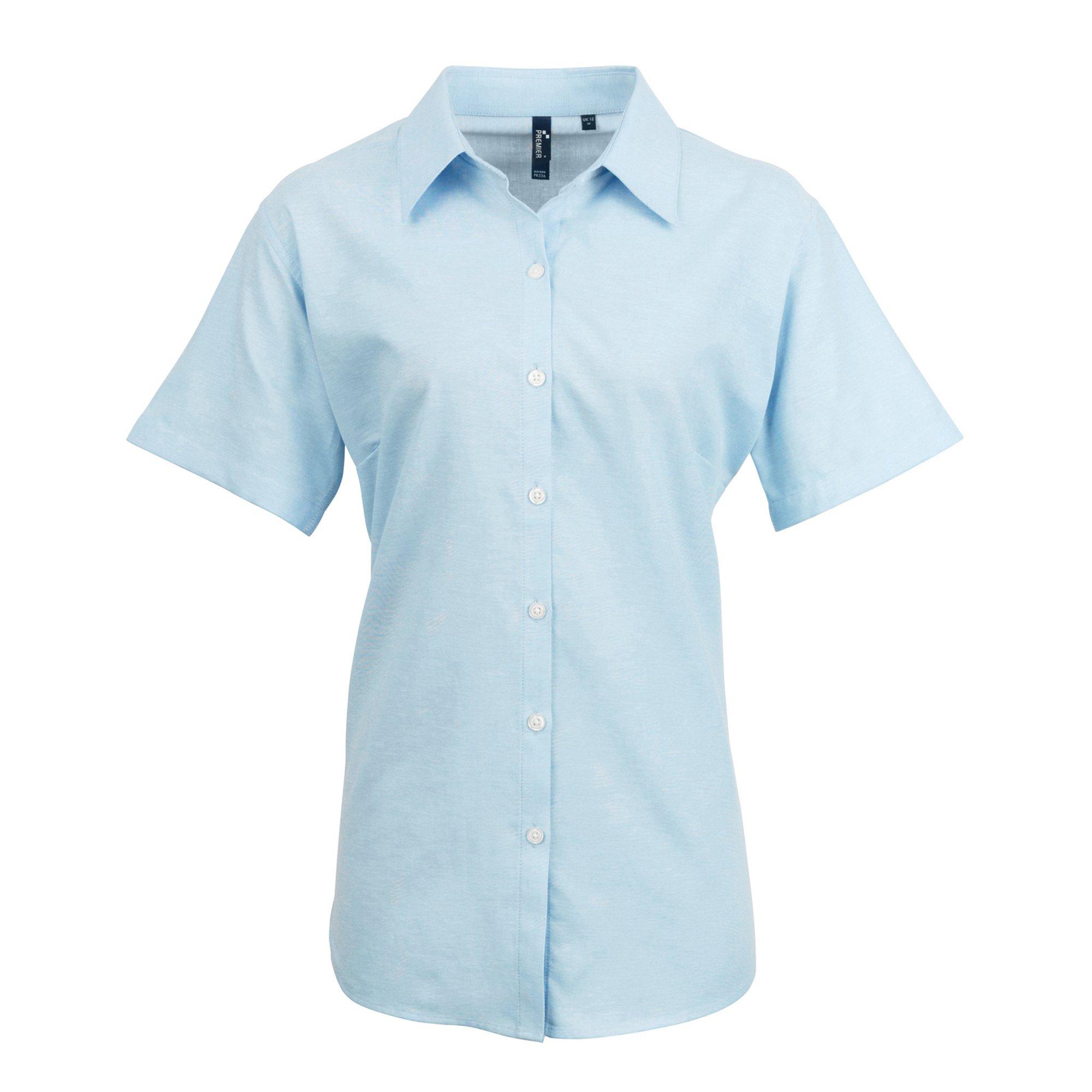 Image of Oxfordbluse Bluse Arbeitshemd, Kurzärmlig Damen Hellblau 36