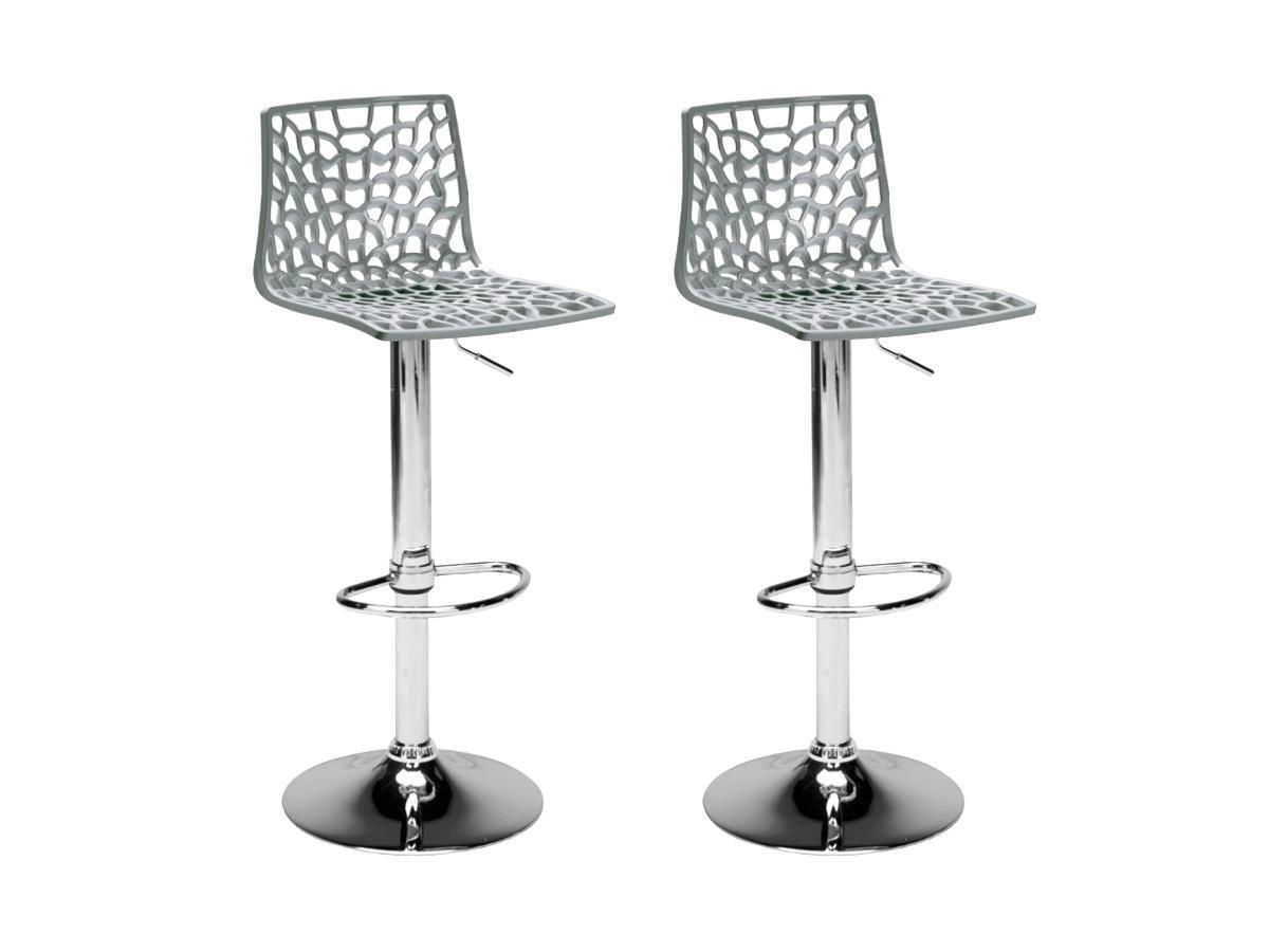 Vente-unique Lot de 2 Tabourets de bar CLARK Polypropylène perle  