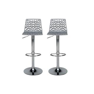 Vente-unique Lot de 2 Tabourets de bar CLARK Polypropylène perle  