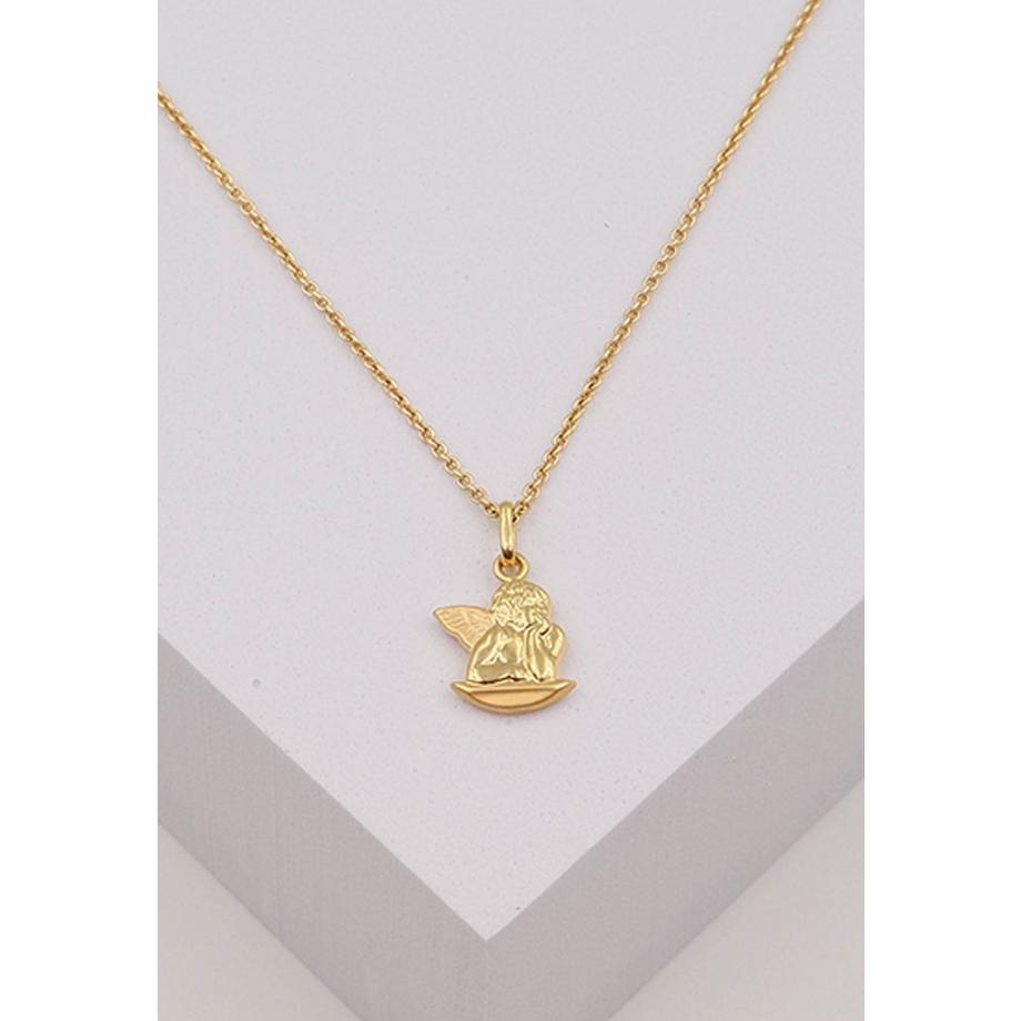 MUAU Schmuck  Engel Anhänger Gelbgold 750, 17x11mm 