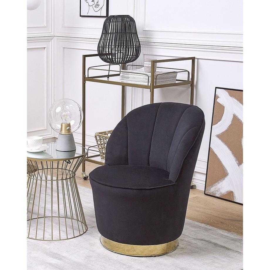 Beliani Fauteuil en Velours Glamour ALBY  