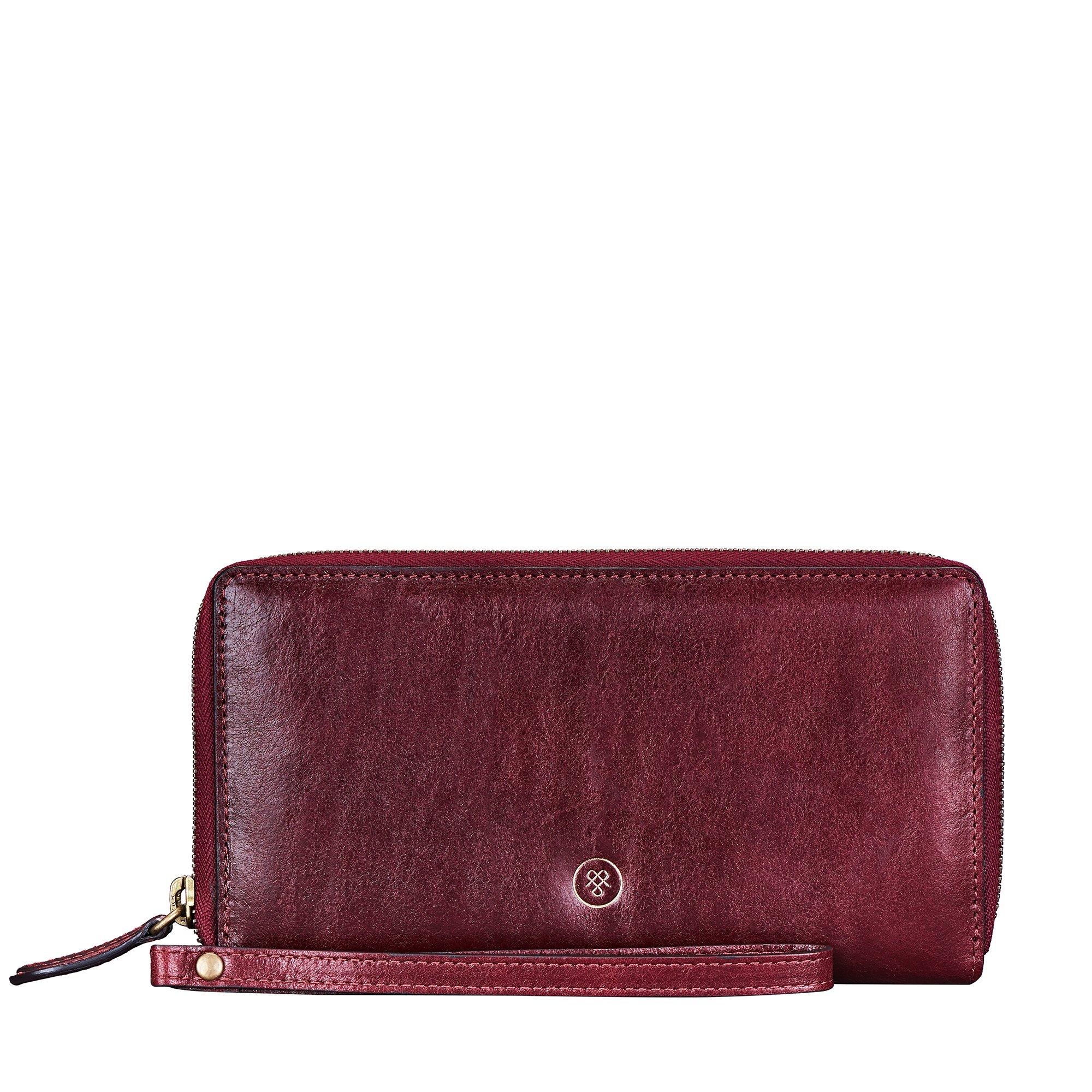 Image of Meleto - Luxus Leder Clutch Damen Bordeaux ONE SIZE