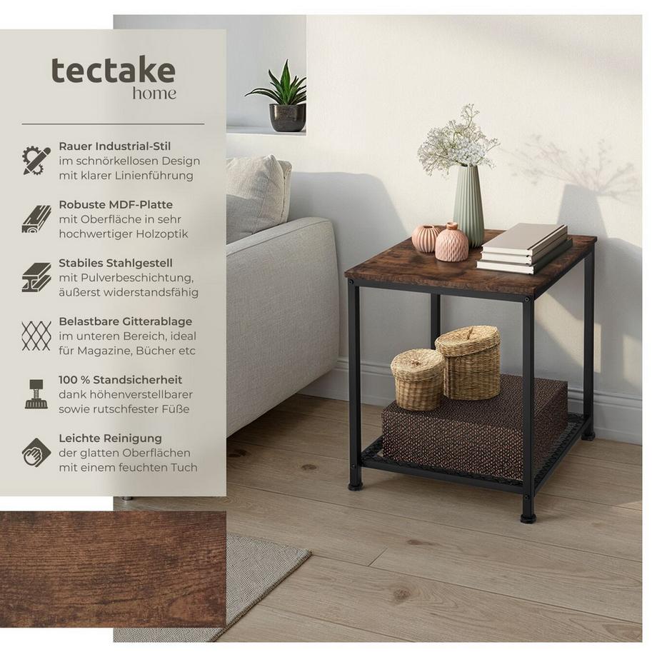 Tectake Table d'appoint DERBY style industriel  