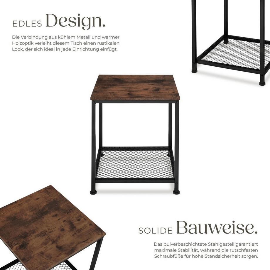 Tectake Table d'appoint DERBY style industriel  