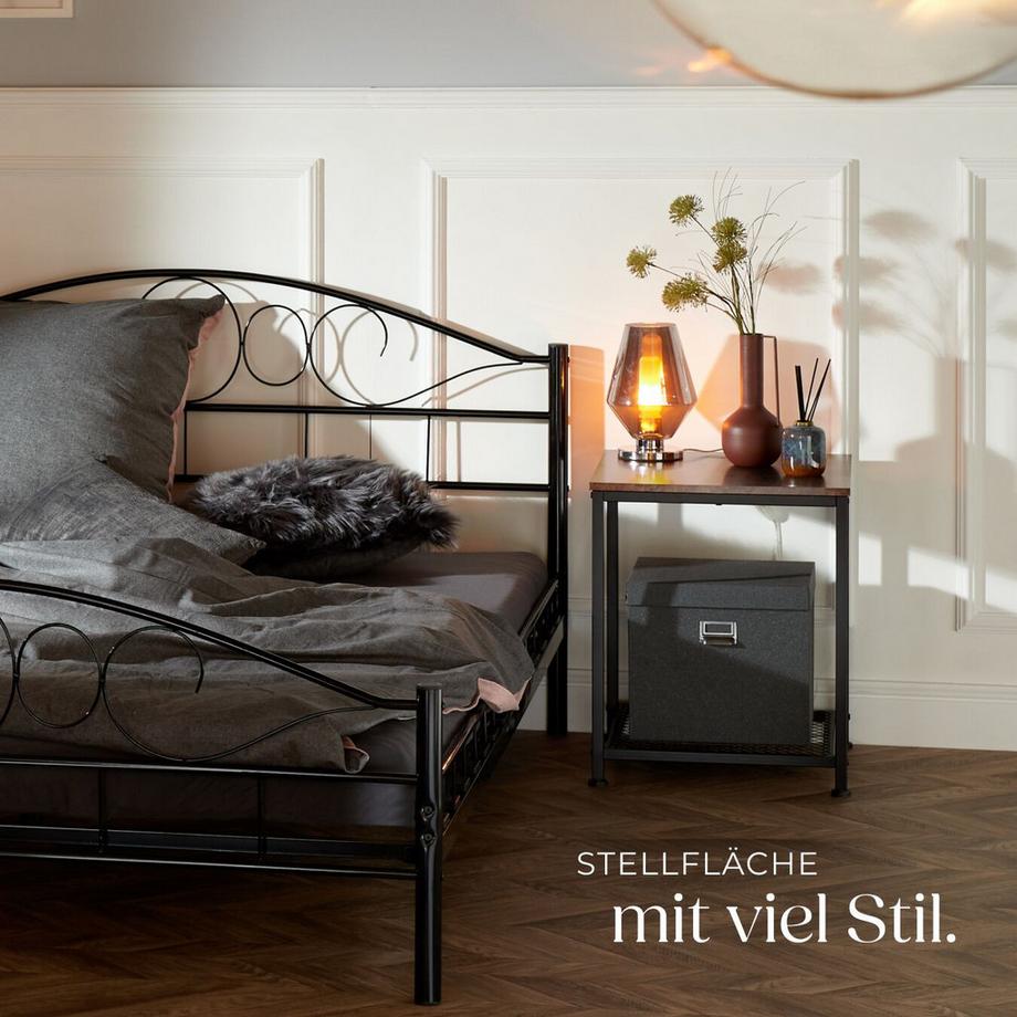 Tectake Beistelltisch Derby Industrial Style Holz und Stahl  