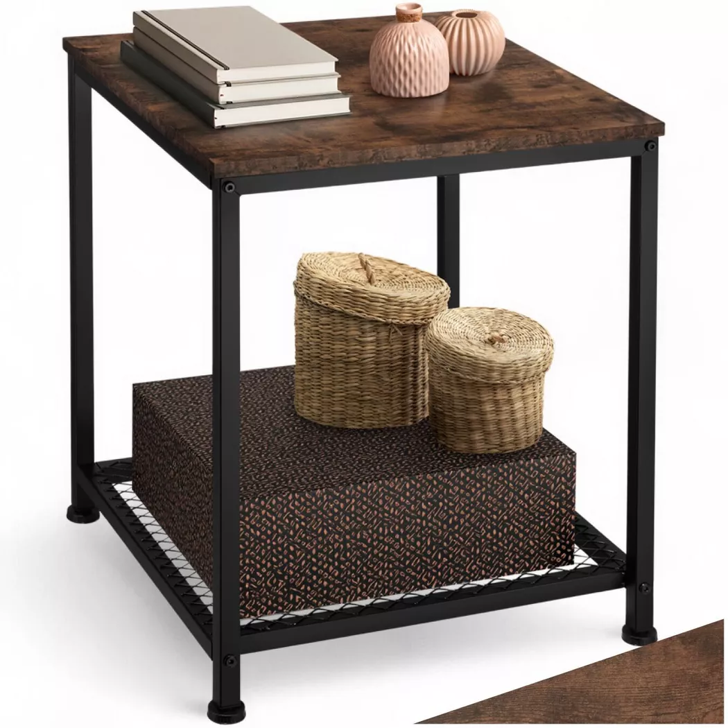 tectake Bedside Table Derby in Dark Brown