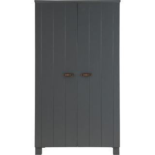 mutoni Armoire Dennis cuir poignées pin acier gris  