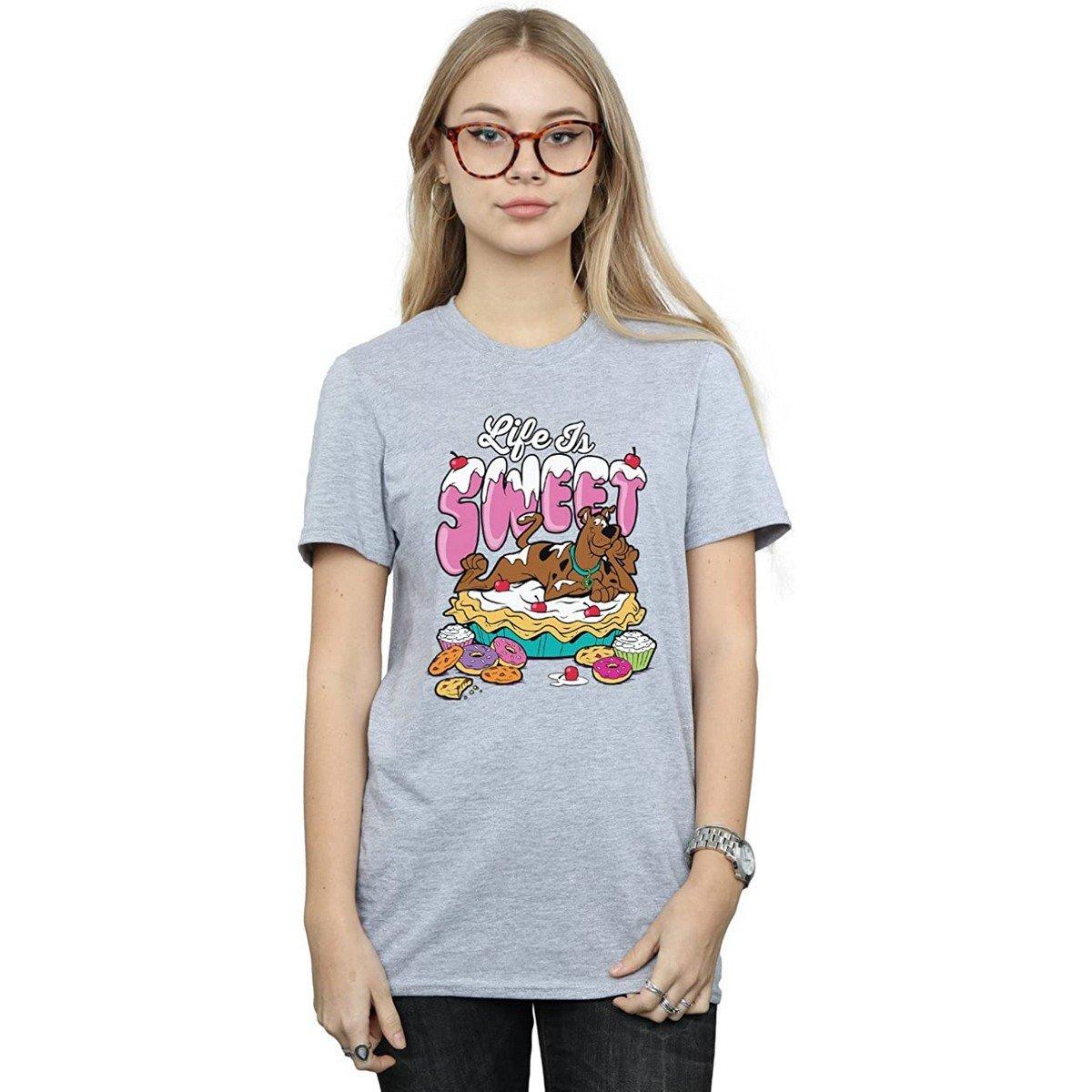 Image of Life Is Sweet Tshirt Damen Grau M