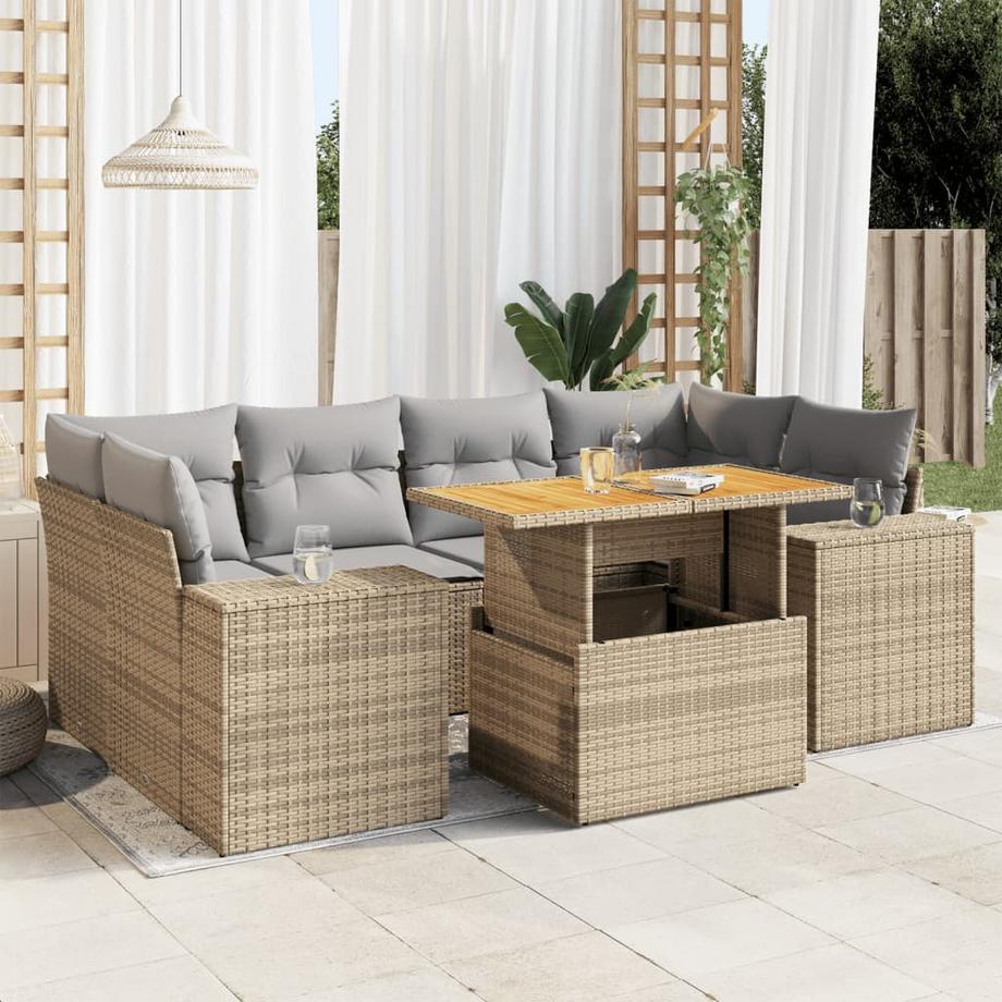 VidaXL Ensemble de canapés de jardin rotin synthétique  