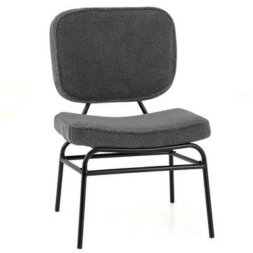 Chaise de salle à manger avec siège incurvé et amp; Dossier Sherpa chaise de cuisine chaise rembourrée gris