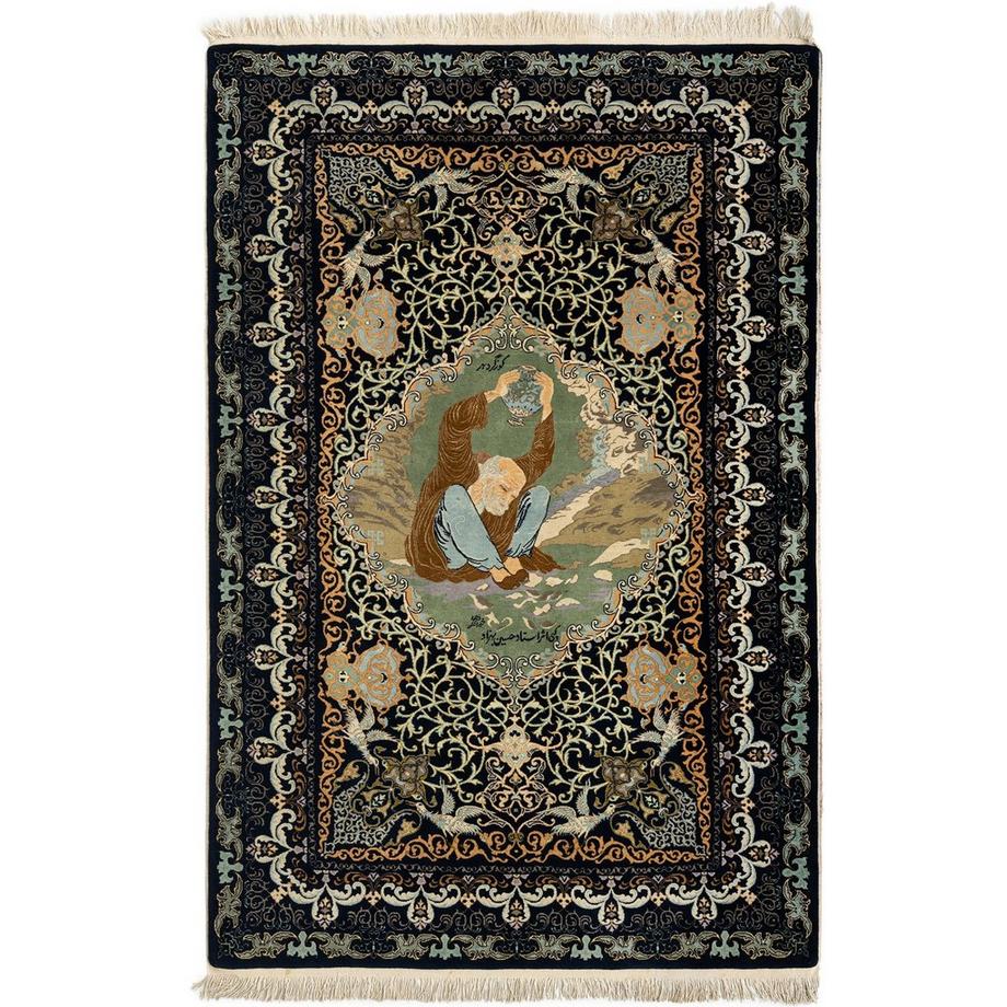 Tapis fait à la main Ghom